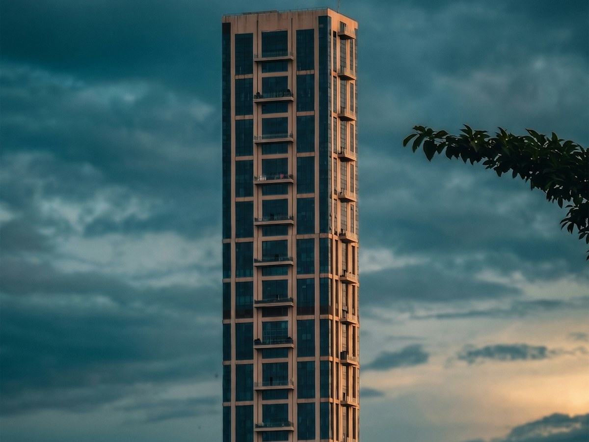 Apartment tower at golden hour